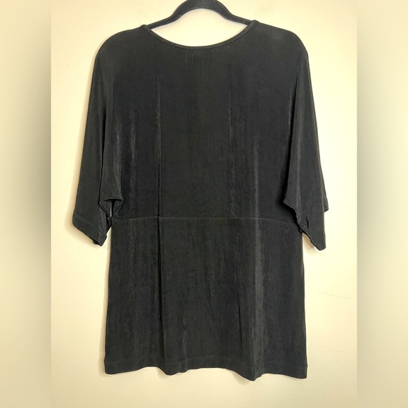 Chico’s Travelers Black Velvet Tunic Top Size 3 L/XL‎ Stretchy - Picture 5 of 5